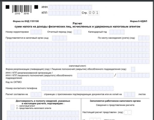Как заполнить 6-НДФЛ за полугодие 2023 года: образец